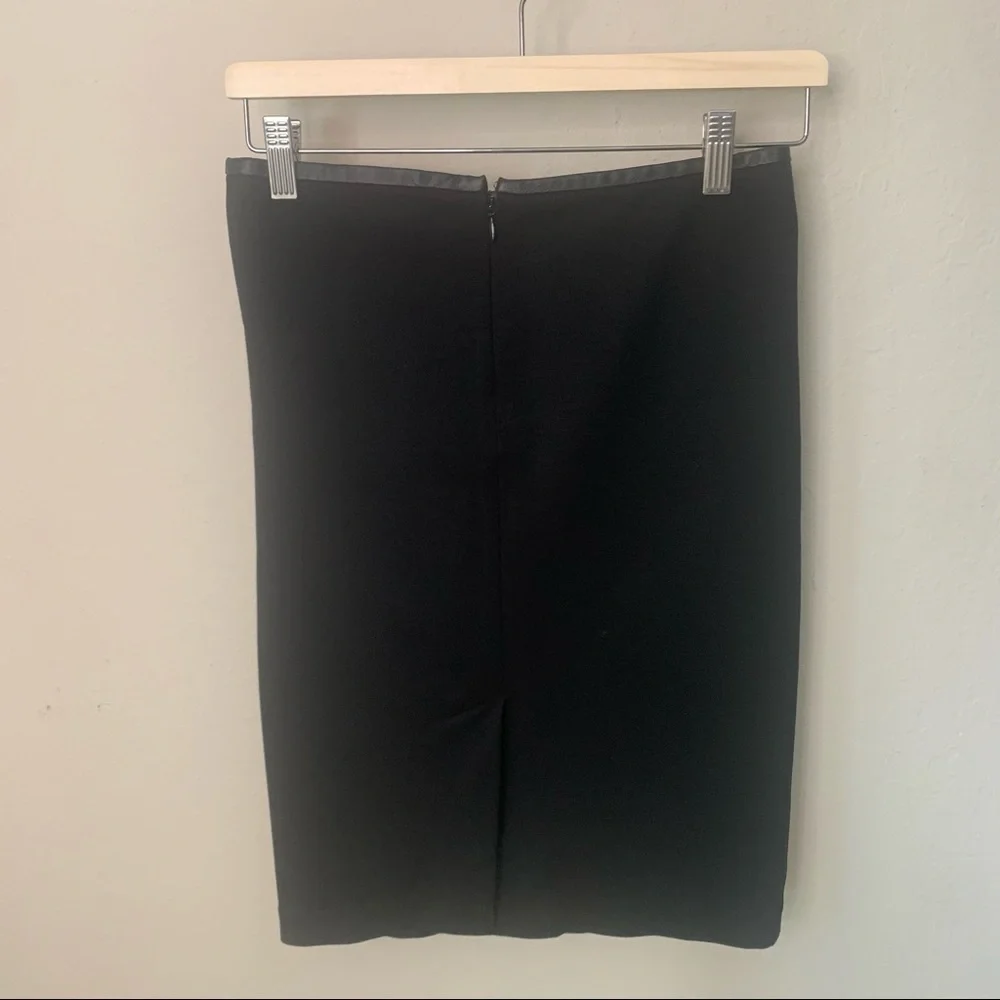 VINCE Black Ponte Knit Pencil Skirt Stretch Size 0